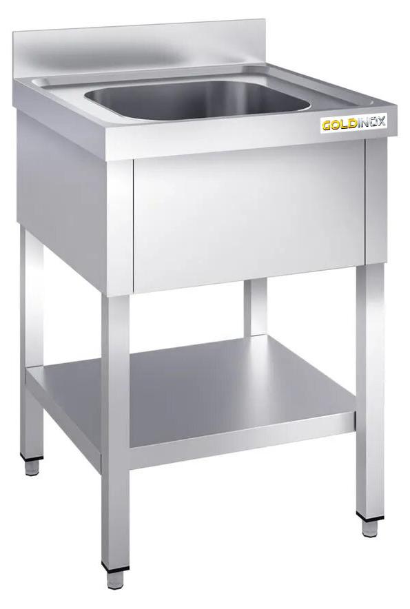 Edelstahl-Spüle 800x700 mm mit 1 Becken - PREMIUM-Ausführung - GOLDINOX