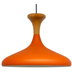 Bamyum Champion aus Holz Metall E27 Orange  Hängelampe