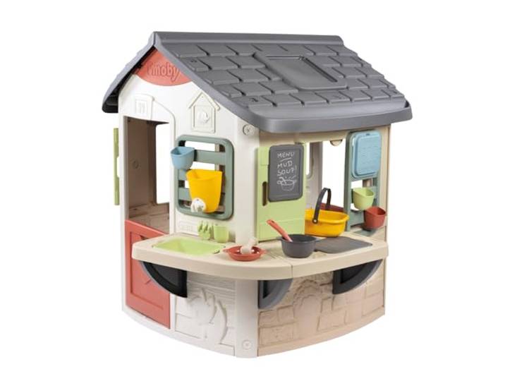 Smoby Life – Matschküche – Küche mit Töpfen und Geschirr – Große Arbeitsfläche – 16 Zubehörteile inklusive – Recyceltes Material – Ab 2 Jahren