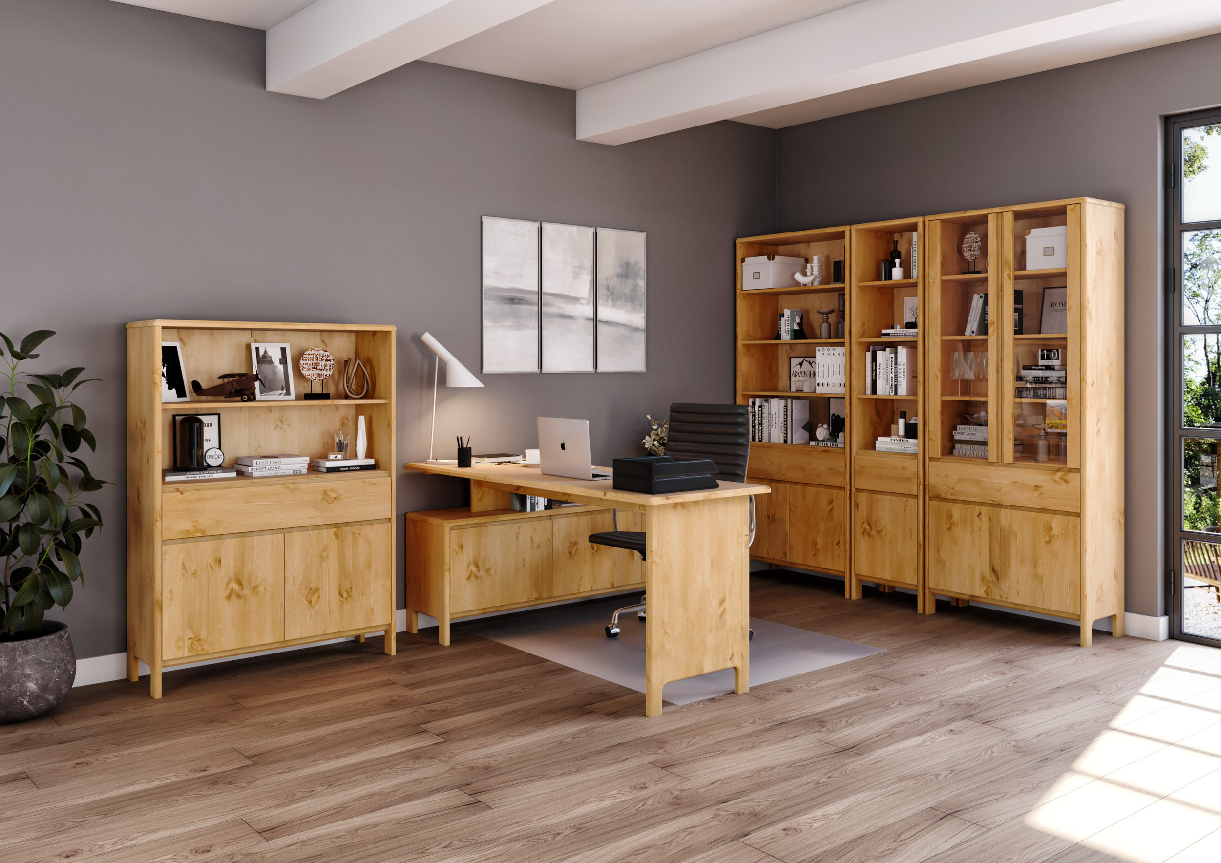 Regal GOODPRODUCT "Luven", beige (natur), B:44cm H:192cm T:34cm, Massivholz, Regale, Regal, zertifiziertes Massivholz, Breite 44 cm natur B/H/T: 44cm x 192cm x 34cm, 6 Stk. offene Fächer