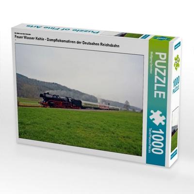 CALVENDO Puzzle Ein Motiv aus dem Kalender Feuer Wasser Kohle - Dampflokomotiven der Deutschen Reichsbahn | 1000 Teile Lege-Größe 64x48cm Foto-Puzzle