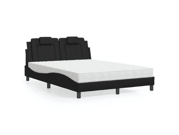 furnicato Bett Schwarzes Bettgestell 218x165x74,5 cm mit Schaumstoffmatratze (1-tlg)