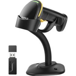 inateck BCST-35_black Barcode-Scanner Bluetooth® 1D, 2D LED Black Hand-Scanner inkl. Standfuß
