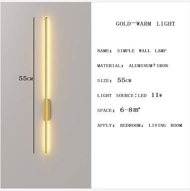 Friendly Fresh Finds Modern LED Wall Lamp Black Gold Minimalist Wall Light For Bedroom Living Room Hallway gold Warm Light