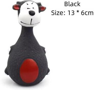 Uplift Treasures Squeaky Rubber Animal Dog Chew Toy black