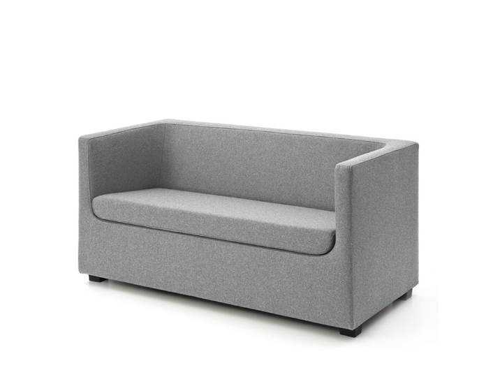 Zweier-Sofa June grau, Designer Artefakt, 140x70x70 cm