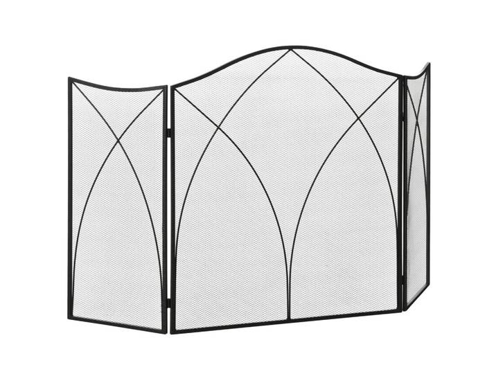 Homcom Kaminschutzgitter, Schwarz, Metall, 24x76x108 cm, Elektrogeräte, Heizgeräte, Elektrokamine
