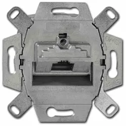 Busch-Jaeger Anschlussdose, Cat6A (IEC), AufputzUnterputz, 1xRJ45 8(8), Kanaleinbau, Bodentank/Unterflurmontage, RAL9006, grau, LSA, designfähig