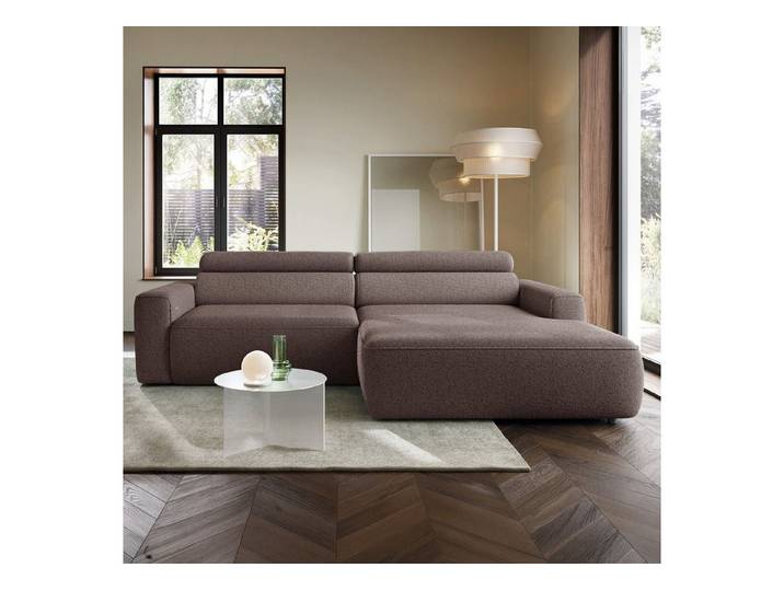 Selsey Ecksofa FANDO, Elektrische Sitztiefenverstellung, Ottomane rechts, Webstoff