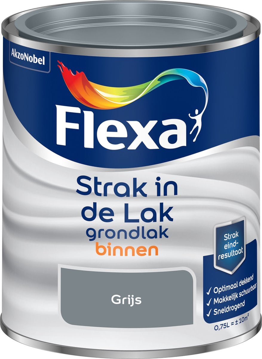 Flexa Strak In De Lak Grondlak Binnen - Lichtgrijs - 750 ml