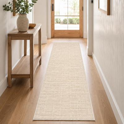 Well Woven Serenity Soft Linen Plush Extra-Long Hallway Stair Runner Rug, Rubber Backed, Choose Lengths