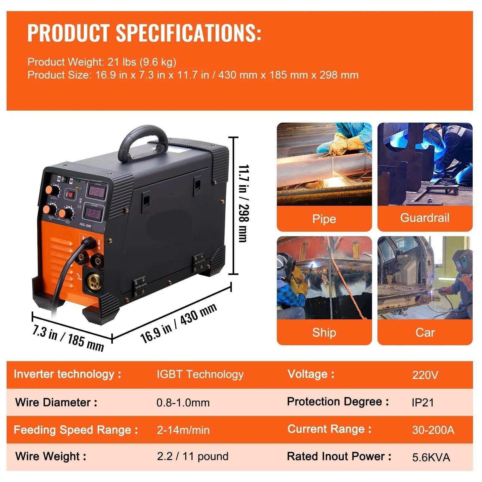 Selius 3-in-1 Elektrode Lasmachine - Digitaal Inverterlassen - 160 Amp - Zwart