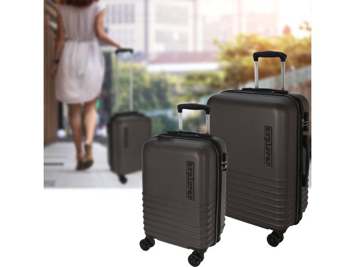 Trolley-Set, Hartschalenkoffer-Set, 2-tlg, anthrazit