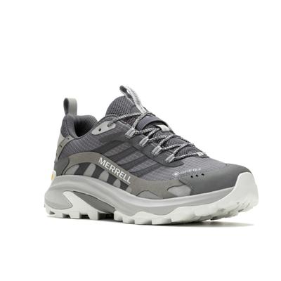 Wanderschuh MERRELL "MOAB SPEED 2 GORE-TEX", Herren, Gr. 42, grau (asphalt), Synthetik, Schuhe Wanderschuh, wasserdicht dank Gore-Tex Membrane