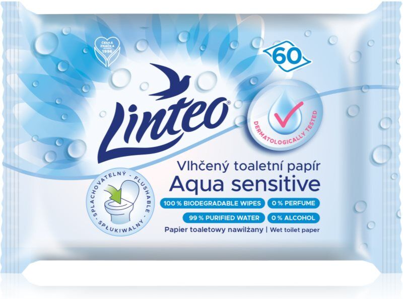 Linteo Aqua Sensitive papier toilette humide 60 pcs