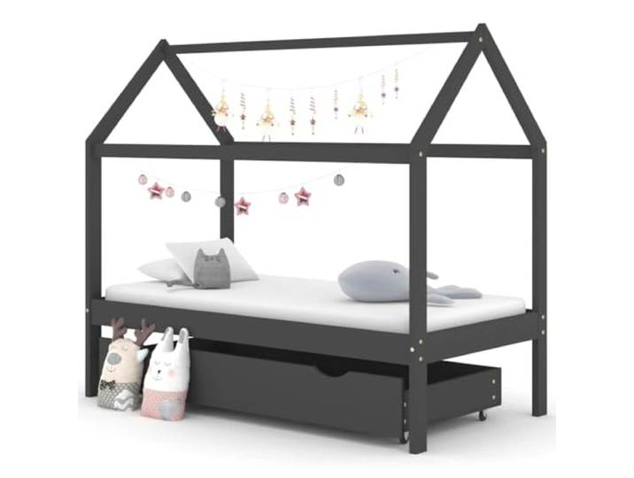 ZXQVLMRS Kinderbett mit Schublade, Baumhaus-Design, Kiefer-Massivholz Inklusive Lattenrost, Viel Stauraum, Für Spielhaus & Leseecke