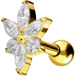Titan Ohrpiercing KRISTALLBLÜTE