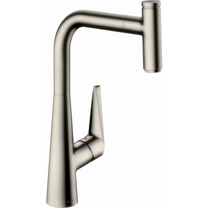 hansgrohe Talis Select S M5115-H300 Küchenarmatur 73853800, Edelstahl-Optik, Ausziehauslauf, sBox