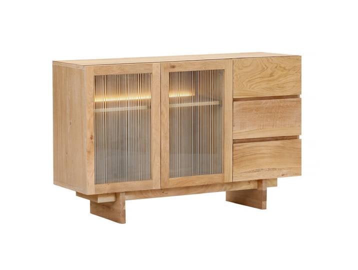 Sideboard ALEA massiv Eiche 82 x 135 x 40 cm Eiche Natur