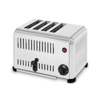 VERTES Gastro Toaster 4 Scheiben 2300W, Edelstahl für Gastronomie und Catering mit getrennten Heizelementen, Krümelschublade und Timer bis 5 Minuten
