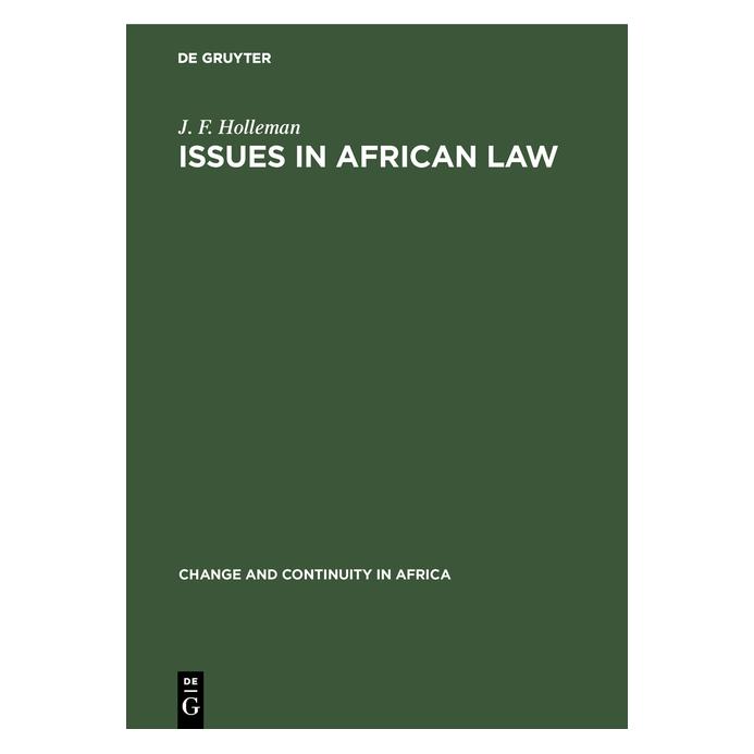 De Gruyter Issues in African law (Englisch, Hardcover, J. F. Holleman) (71876828)