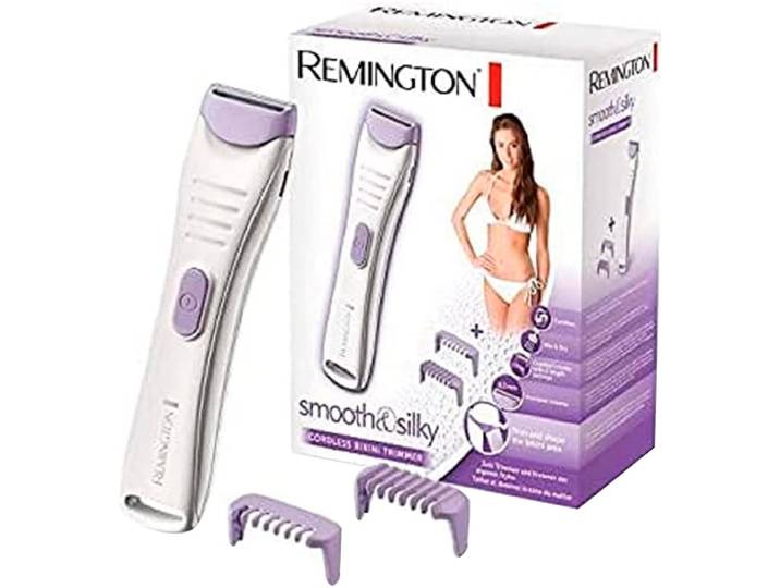 Beauty-Trimmer REMINGTON BKT4000 , lila (violett, weiß), HaarschneiderB:20,4cm H:16,2cm T:9cm, Beauty-Trimmer, bis 0,2mm ohne Hautirritationen,2 Klingen,inkl 2 Aufsteckkämme (2&4mm), B:20,4cm H:16,2cm T:9cm