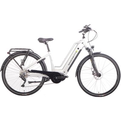 E-Bike SAXONETTE "Quantum Sport" Gr. 50, silber (silberfarben, schwarz), Elektrofahrräder, 50cm, 28 Zoll (71,12cm), Pedelec, Elektrofahrrad für Damen u. Herren, Topseller