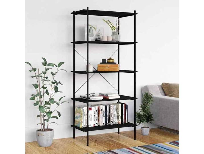 Étagère à 5 niveaux Noir 80x40x163 cm - Cadre durable - design élégant(6575)