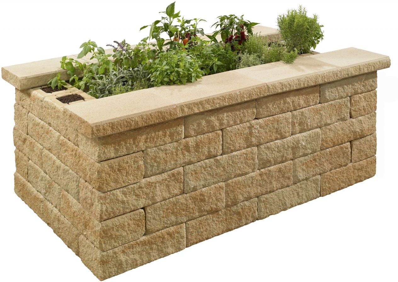 Kann Hochbeet-Set 1 Bruchstein 200 x 125 x 81 cm sandstein