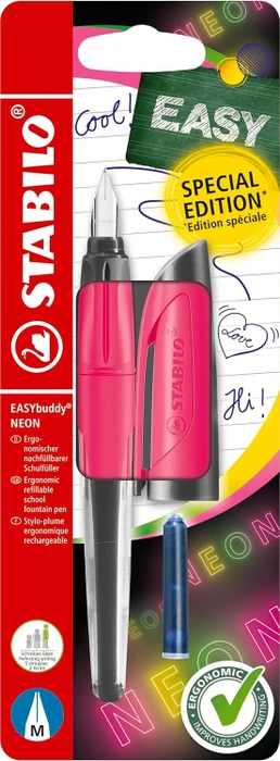 STABILO EASYbuddy NEON Patronenfüller neonpink M (mittel), 1 St.