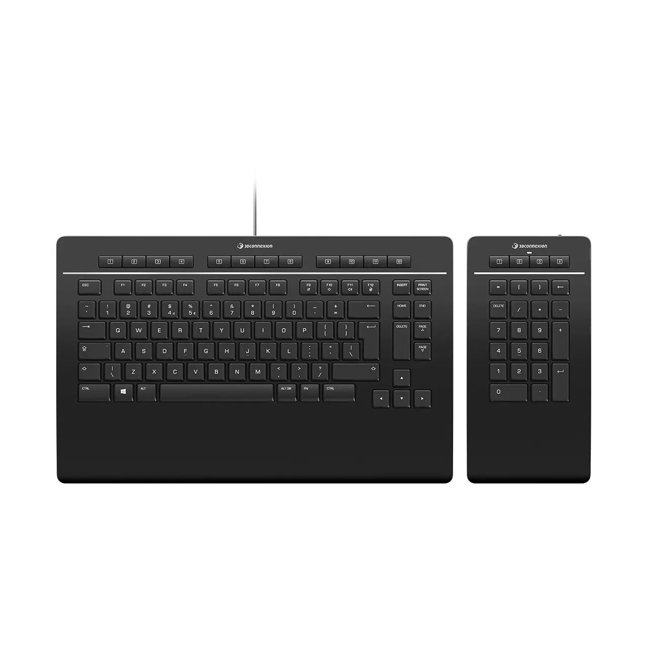 3Dconnexion Keyboard Pro mit Nummernfeld USB Deutsch (CH) schwarz (kabelgebunden)