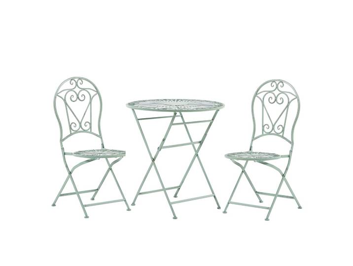 BALKONSET 2-Sitzer Metall Klapptisch grün Trento