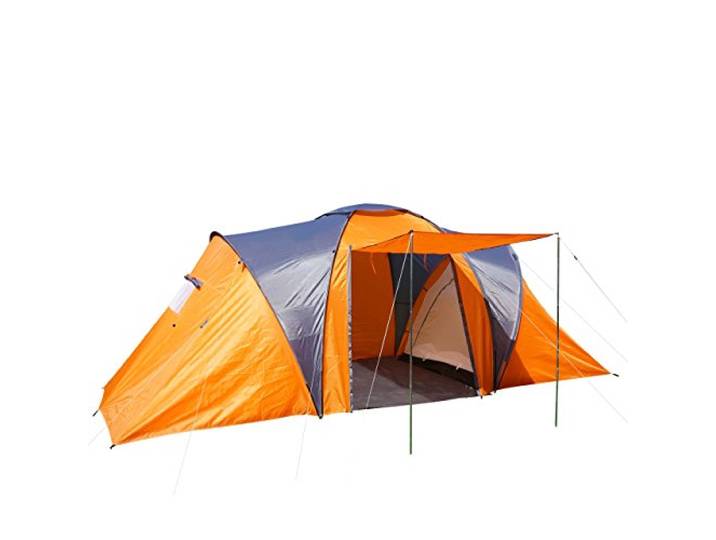 Mendler 4-Mann Campingzelt Loksa - orange Zelt, Kuppelzelt, Igluzelt, Festival-Zelt, 4 Personen