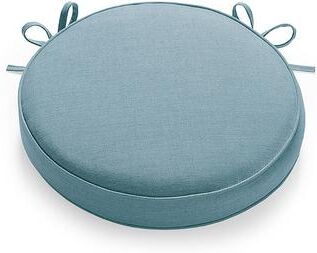 "16"" Sunbrella Round Seat Cushion - Piped, Piped/Horizon - Grandin Road"