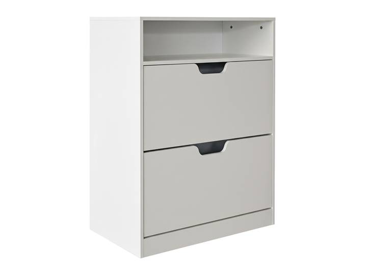 Schuhschrank Kipper mit offenem Fach Weiss