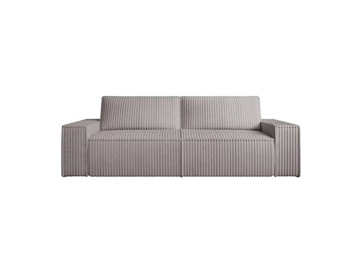 Vente-Unique Sofa - 3 Personen - samt - hellgrau Amelia, Hellgrau, Kunststoff, 230x85x95 cm, Wohnzimmer, Sofas & Couches, Sofas