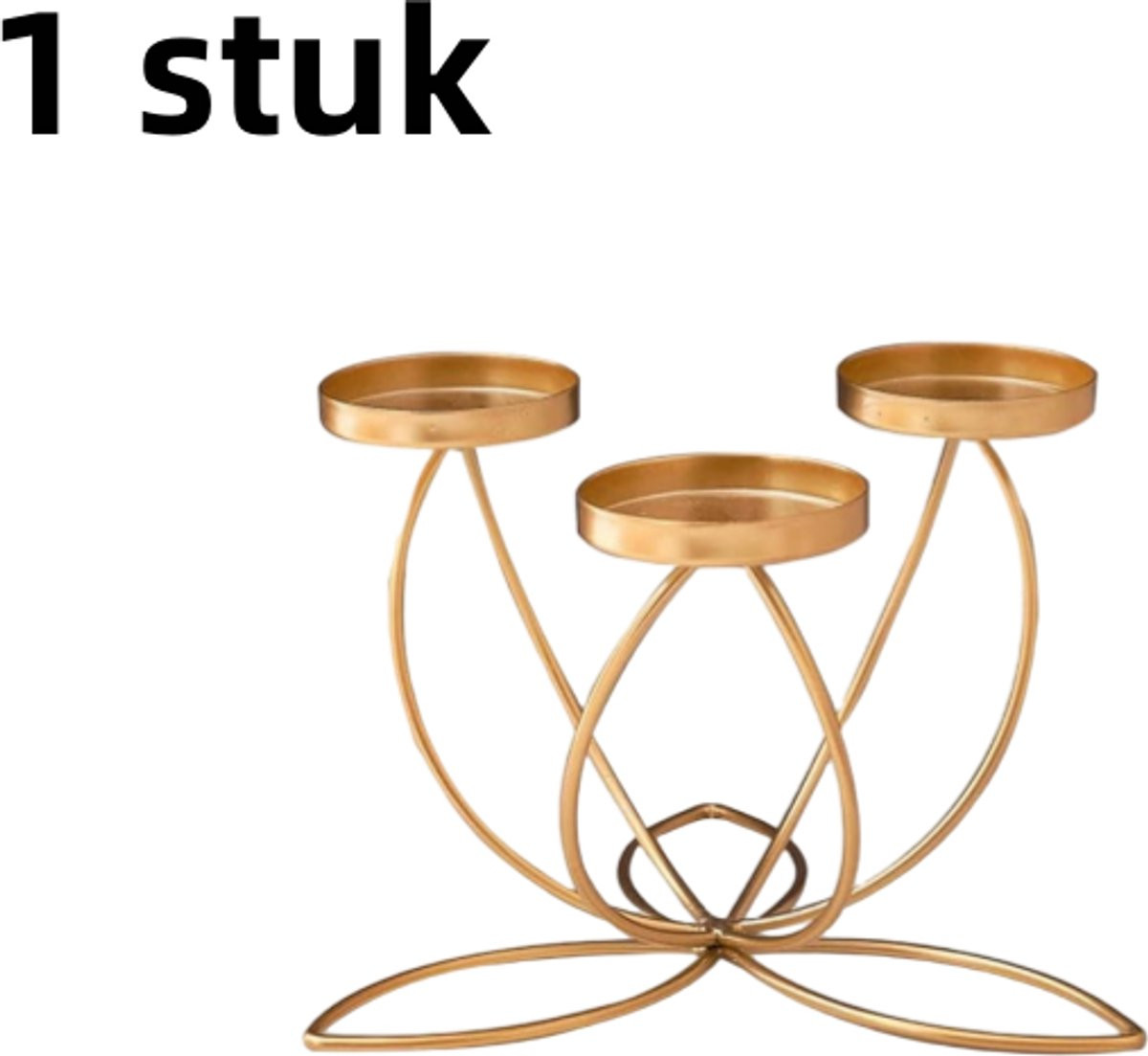 Goud gespoten smeedijzeren 3-kops kandelaar voor tafeldecoratie