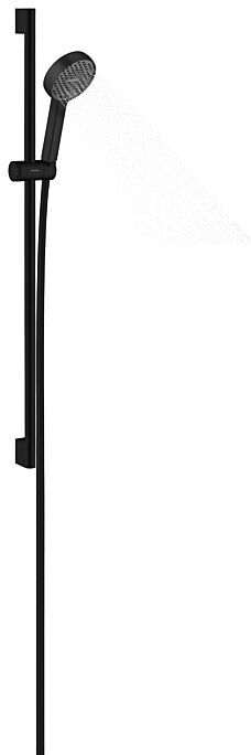 Hansgrohe Activera Select S Duschset 28046670 2 Strahlarten wassersparend mit Duschstange, Ø95mm, Bohrabstand 915 mm, schwarz matt