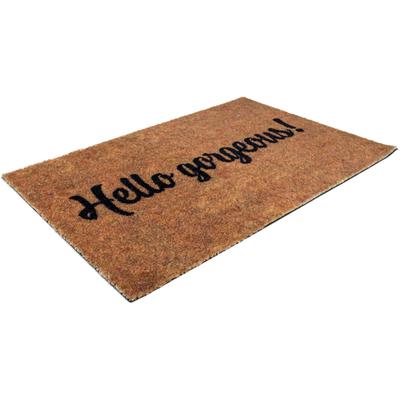 Fußmatte "Schmutzfangmatte COUNTRY, Hello", beige (natur), B:60cm H:7mm L:40cm, Polyamid, PRIMAFLOR-IDEEN IN TEXTIL, Teppiche, Fußmatte, Schmutzfangmatte, Kokos-Optik, rutschhemmende Rückseite, waschbar