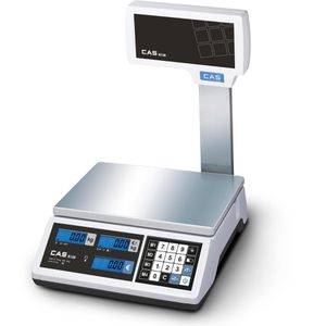 CAS Digitalwaage ERJ-30P, Ladenwaage, geeicht, 30kg, Hochanzeige, Preisrechenfunktion, Teilung 5g
