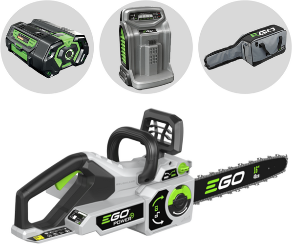 EGO CS1610E - Motosega a batteria 56V 5Ah - Lama da 40cm - Borsa per motosega in omaggio!