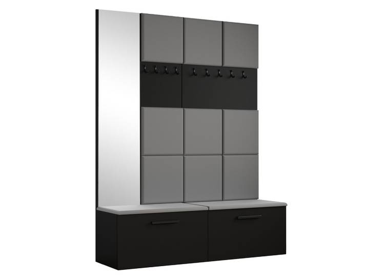 GARDEROBENSCHRANK MODULO 161,2/204/40 cm Modern Garderobe-Set Schwarz