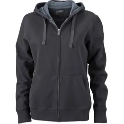 James & Nicholson Schwere Damen Kapuzenjacke Sweatjacke JN594 black/carbon S