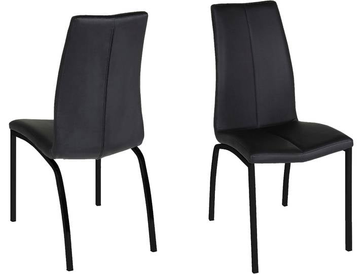 Esszimmerstuhl, Schwarz, 44x57x95 cm, Kunstleder, Gepolstert, Modern, ACTONA GROUP