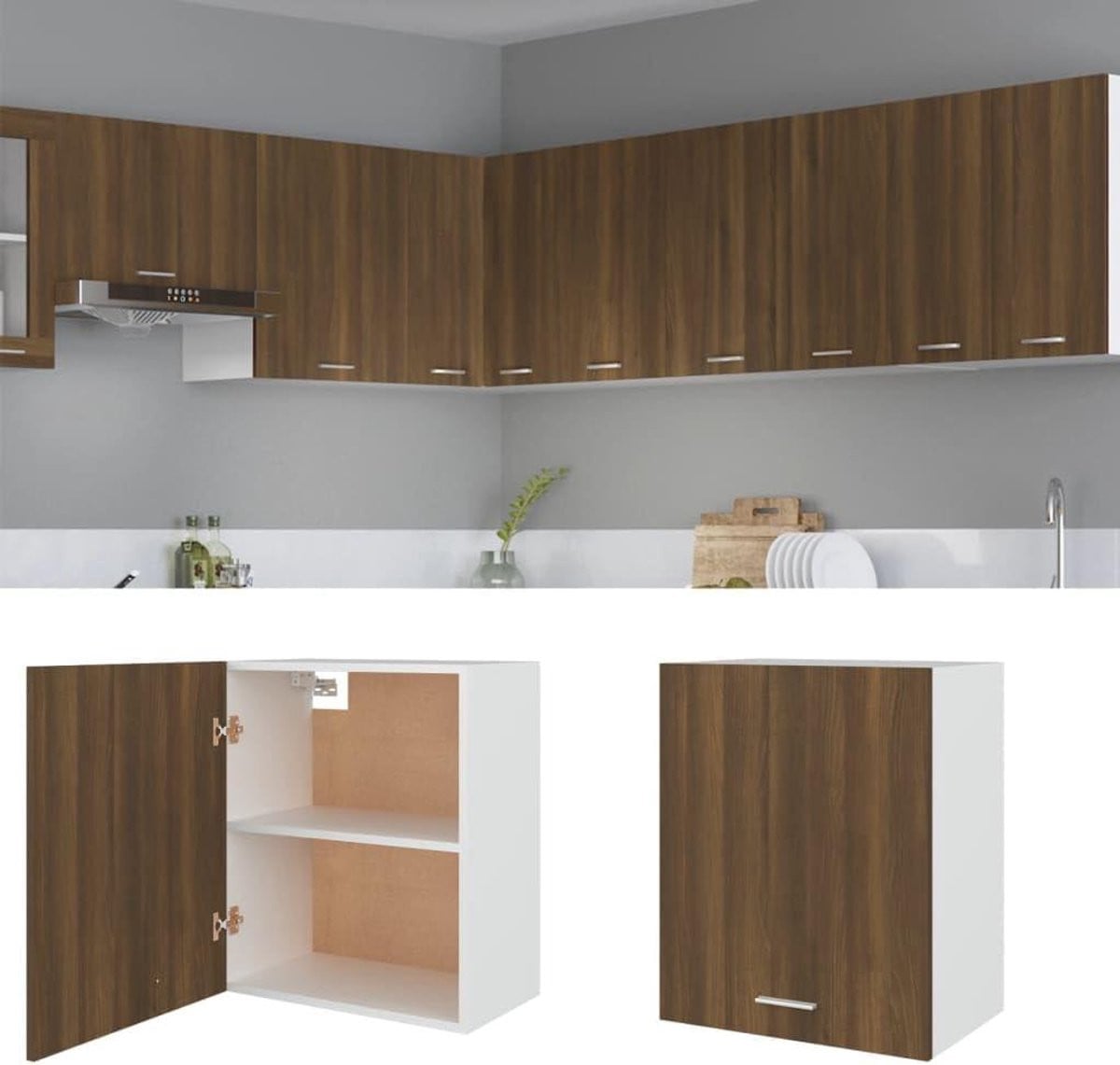 Hangkast Lyon Keukenkast Bruin Eiken B: 50 cm, D: 31 cm, H: 60 cm