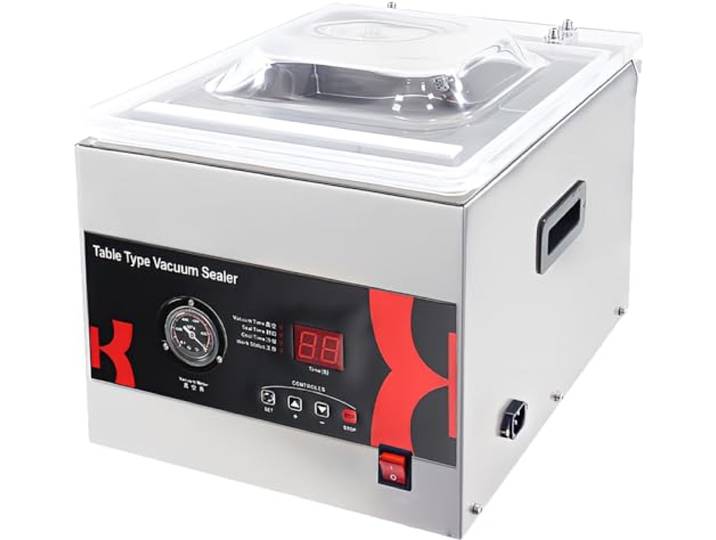 Berger & Schröter Kammer Vakuumgerät Vakuumierer Vakuummaschine DZ-260-C Schweißnaht 71,6 Liter/Minute Unterdruckmanometer & Schweißautomatik, Silber