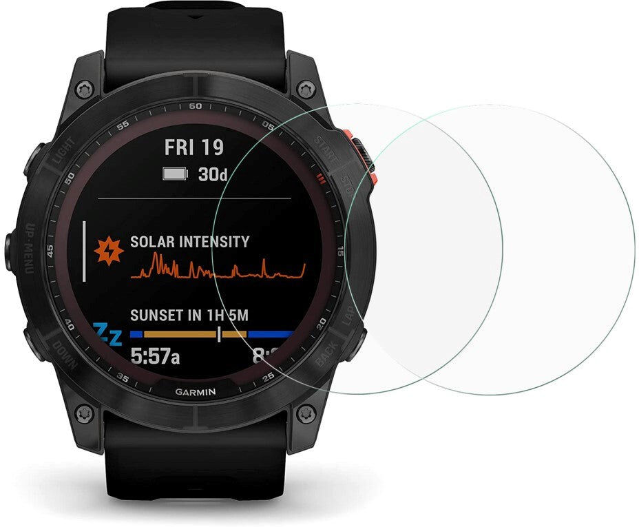 INCOVER Garmin Fenix 7X Arc Edge Skærmbeskyttelse - Hærdet Glas - 2 Stk. - Gennemsigtigt