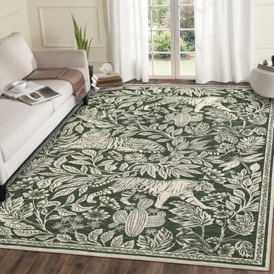 Garvee Forest Tiger Washable Area Rug