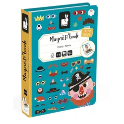 JANOD Magnetbuch Crazy Face Boys – Fördert Kreativität u. Ausdruckskraft von 3 bis 8 Jahren