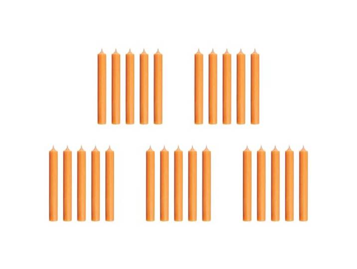 BUTLERS 25er Set Stabkerzen - RAINBOW - Tafelkerzen Farbe Orange - ø2.2 x H18 cm - Spitzkerzen für Tischdekorationen - Leuchterkerzen für Feste